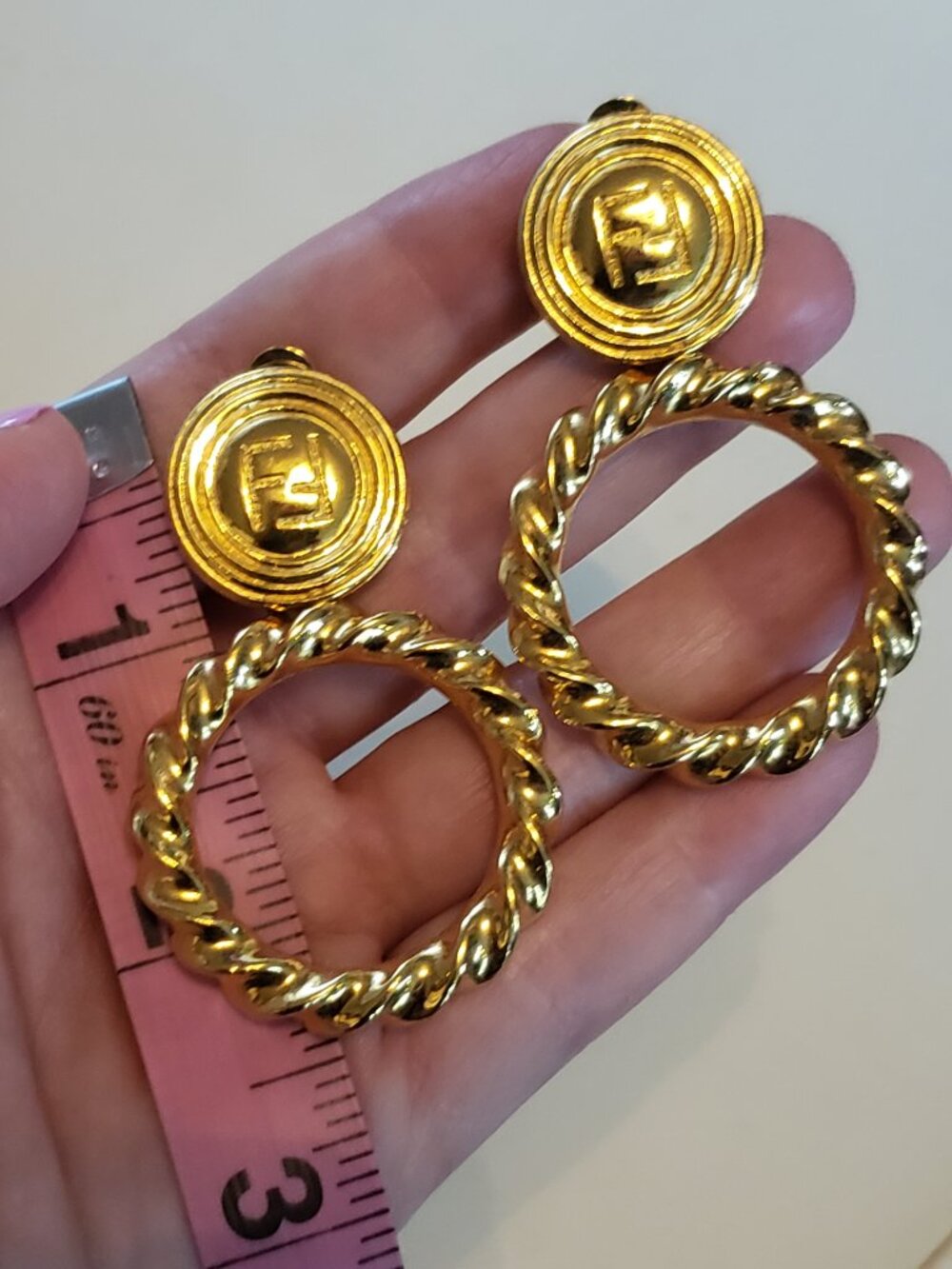 FENDI Vintage Clip-on Earring FF Logo